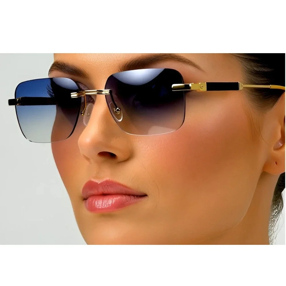 WomenGradient Blue Lens Sunglasses Stylish Square Modern UV400 Outfit Shades New
